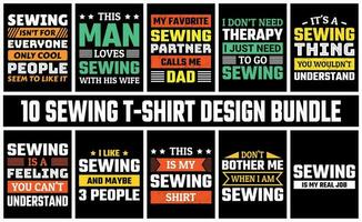 Sewing T Shirt Design Set Vector