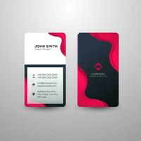 Front and back view of business card or template design with company details. vector