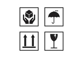 Fragile  icon set  vector illustration on background