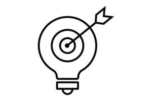Business idea icon illustration. Light bulb icon. icon related to creative idea, target, vision, mission. Line icon style. Simple vector design editable