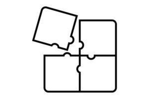 Puzzle pieces icon. Line icon style. Simple vector design editable