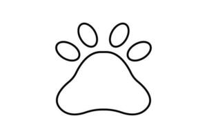 Paw print icon. Line icon style. Dog or cat paw print illustration. icon related to pet care. Simple vector design editable