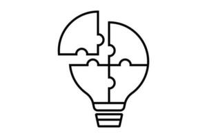 Problem solving icon illustration. Light bulb icon. icon related to idea, business. Line icon style. Simple vector design editable