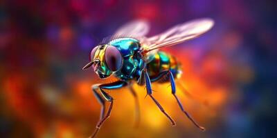 . . Creepy spooky insect fly photo realistic illustration. Graphic Art