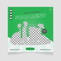 Delicious food social media template vector