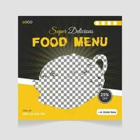 Delicious food social media template vector