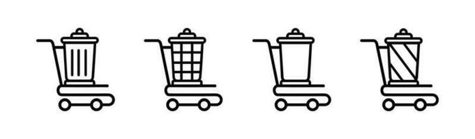 trash trolley  open icon Vector illustration design, icon set  Garbage or rubbish collection.