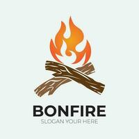 Bonfire logo design template illustration. vector