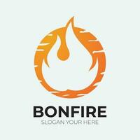 Bonfire logo design template illustration. vector