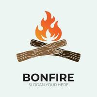 Bonfire logo design template illustration. vector