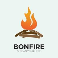 Bonfire logo design template illustration. vector