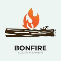 Bonfire logo design template illustration. vector