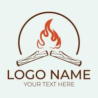 Bonfire logo design template illustration. vector