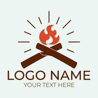 Bonfire logo design template illustration. vector