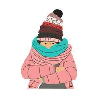 people wear winter clothes vector