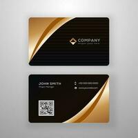 Corporate business card or visiting card design in golden and brown color. vector