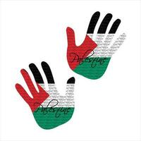 Palestina bandera mano vectores