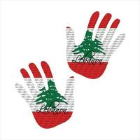 Líbano bandera mano vector