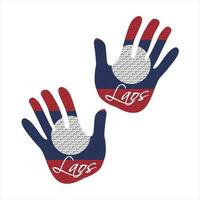 laos flag hand vector