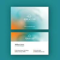 Abstract Business Or Visiting Card In Front And Back View. vector