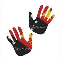 papua new guinea flag hand vector