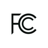 fcc marca icono aislado en blanco antecedentes vector