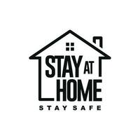Stay at home vector illustration