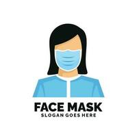 Face mask logo design vector illustration