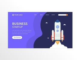 Business Startup Landing Page Or Hero Banner. vector