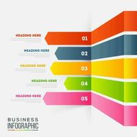 Creative colorful infographic arrow with numbers for Business presentation and report. vector