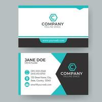 Modern Business Card Design In Front And Back View. vector