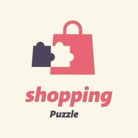 Shopping Bag Puzzle Logo vector