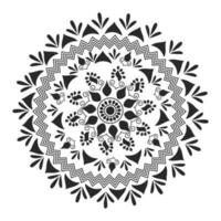 Floral Mandala Pattern Design used as Mehndi, Tattoo or Anti-Stress Coloring Page. vector