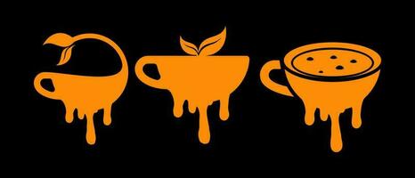 orange cafe logo icon design vector