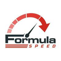 fórmula velocidad logo diseño vector