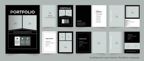 Architecture portfolio layout design or interior design portfolio vector