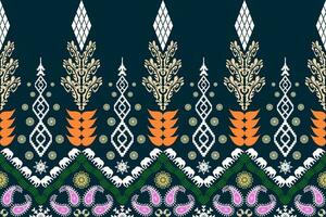 Ethnic Figure aztec embroidery style. Geometric ikat oriental traditional art pattern.Design for ethnic background,wallpaper,fashion,clothing,wrapping,fabric,element,sarong,graphic,vector illustration vector