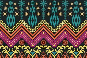 Ethnic Figure aztec embroidery style. Geometric ikat oriental traditional art pattern.Design for ethnic background,wallpaper,fashion,clothing,wrapping,fabric,element,sarong,graphic,vector illustration vector