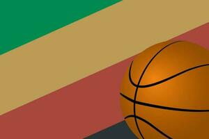 basketball with color theme background of professional basketball team. vector of green yellow red and black bakcground for basketball team