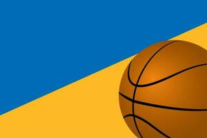 basketball with color theme background of professional basketball team. vector of blue and yellow bakcground for basketball team