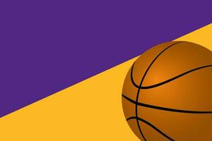 basketball with color theme background of professional basketball team. vector of purple and yellow bakcground for basketball team