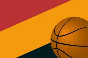 basketball with color theme background of professional basketball team. vector of red orange and black bakcground for basketball team in america.