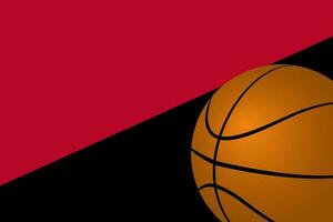 basketball with color theme background of professional basketball team. vector of red and black bakcground for basketball team