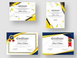 Certificate Of Appreciation Template Design in Four Options. vector