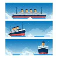 Titanic Remembrance Day Horizontal Banner vector