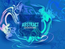 Blue abstract liquid acrylic painting background. vector