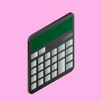 3D illustration of calculator on pink background. vector