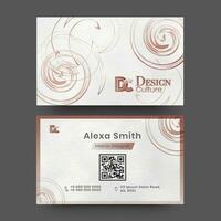 Front and back view of creative business card or visiting card design for Interior Designer. vector