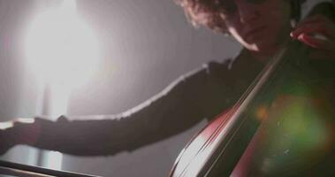 Cellist Rehearsing In Classroom video