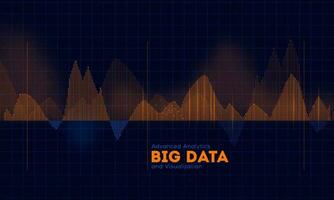 ondulado estructura de de alta tecnología digital ola red antecedentes para analítico grande datos y visualización concepto establecido diseño. vector